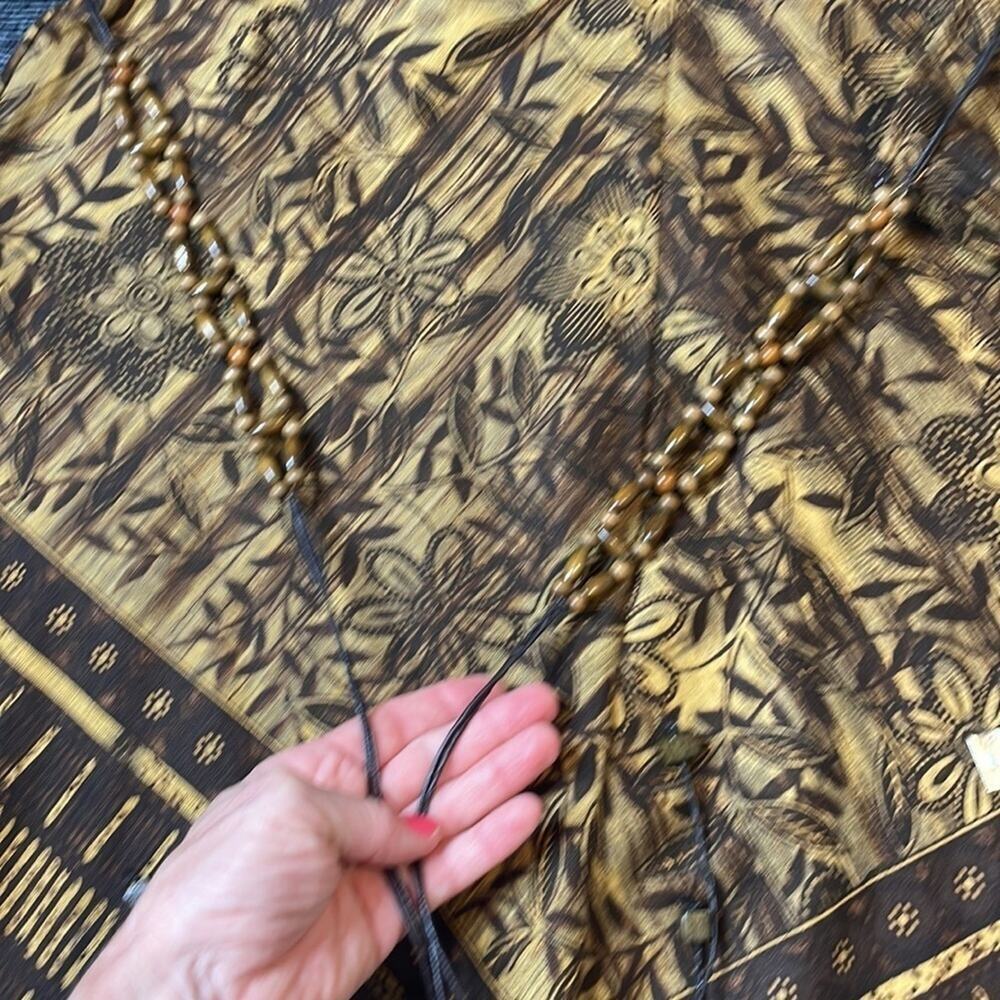 RQT vintage African-inspired linen blend midi skirt - Picture 3 of 6
